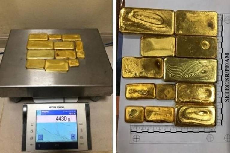 Barras de ouro leiloadas pelo Ministério da Justiça