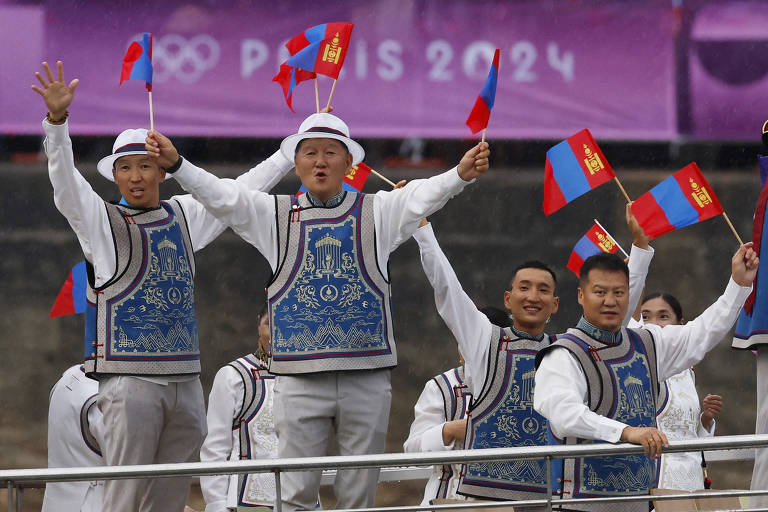 Equipe da Mongólia durante a cerimônia