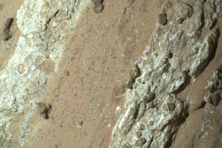 Imagem do rover Perseverance revela estranhas marcas em Cheyava Falls, rocha que pode conter evidência de vida passada em Marte
