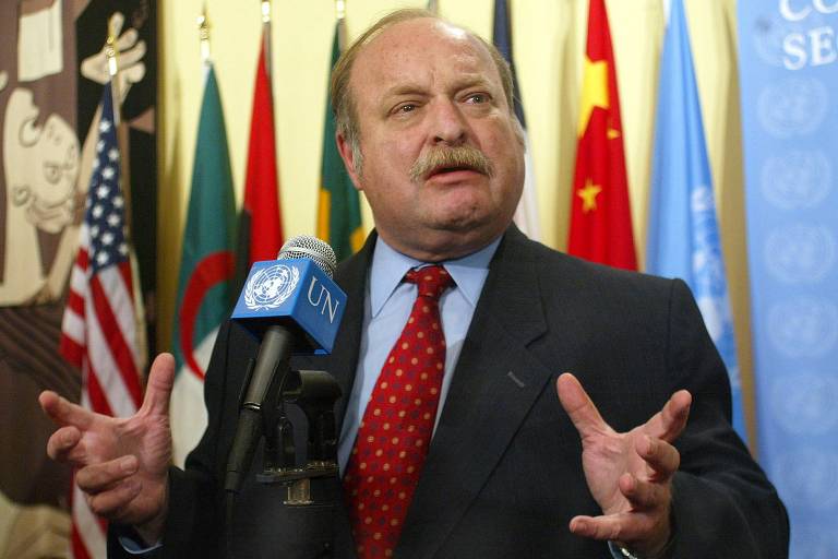 Milos Alcalay no dia em que renunciou ao cargo de embaixador da Venezuela na ONU, em Nova York