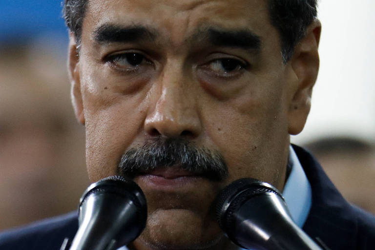 O ditador da Venezuela, Nicolás Maduro, fala no Tribunal Superior de Justiça, em Caracas