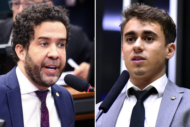 Nikolas coleciona outras desavenças no parlamento; ele se envolveu em brigas com Guilherme Boulos (PSOL-SP) e André Janones (Avante-MG); com Janones (na foto com Nikolas), trocou ameaças de agressão