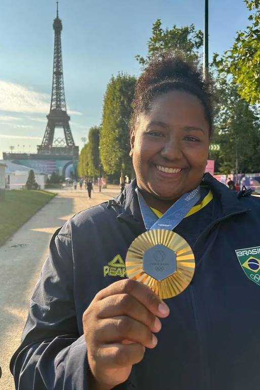 A judoca Beatriz Souza, ouro nas Olimpíadas de Paris