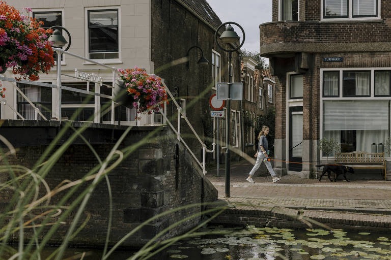 The old city center, which faces frequent flooding, in Gouda, Netherlands