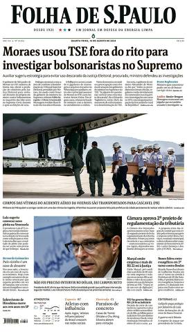 Capa da Edição Nacional da Folha