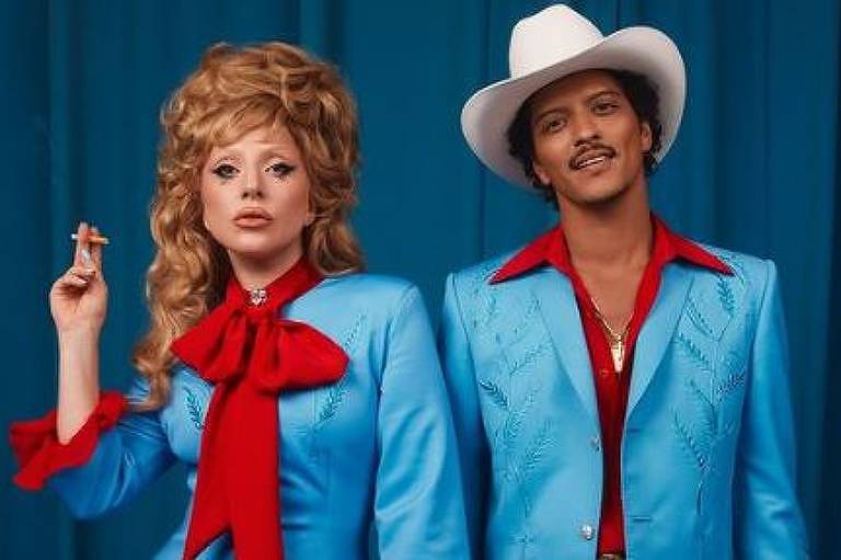 Lady Gaga e Bruno Mars na foto de divulgação de 'Die With a Smile'