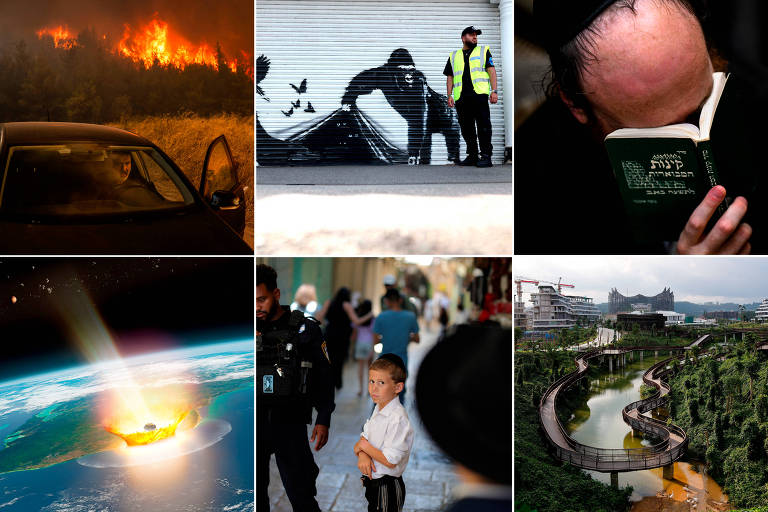 O mundo em 15 fotos; Fogo na Grécia, futura capital da Indonésia e Banksy