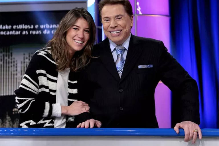 Silvio Santos com a filha Rebeca Abravanel