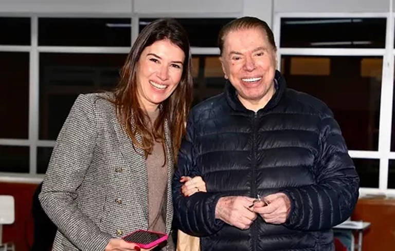 Silvio Santos com a filha Rebeca Abravanel