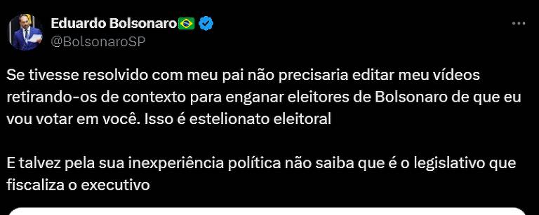 Que, por sua vez, continua a atacá-lo