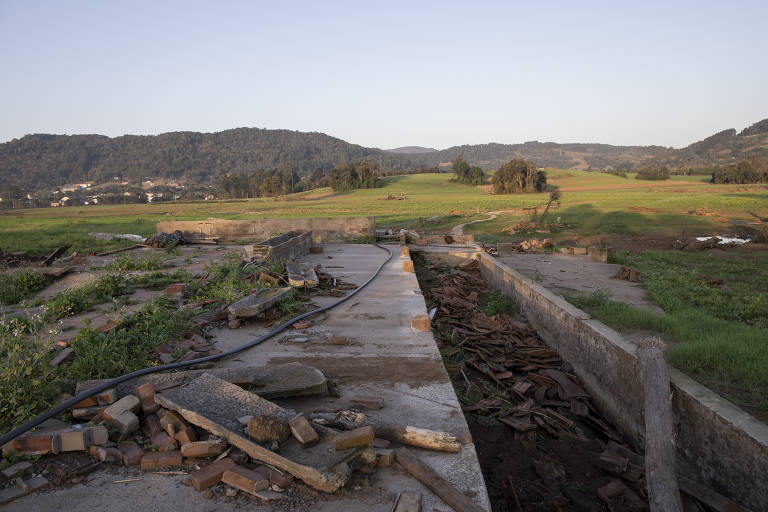 Terra de Vilson Imhoff, no município de Colinas (RS), também foi atingida pelo rio Taquari