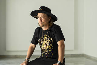 Brock Pierce, a cryptocurrency entrepreneur, at the Lighthouse NFT Gallery in Old San Juan, a neighborhood of San Juan, Puerto Rico, on June 22, 2024. (Erika P. Rodríguez/The New York Times)