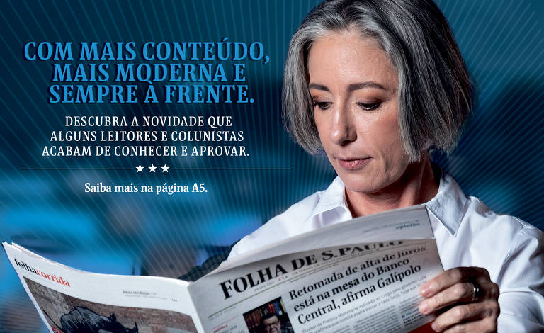 Assinantes e colunistas são garotos-propaganda do novo formato da edição Folha