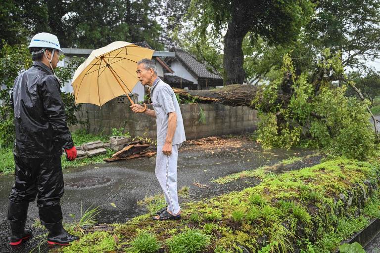 Tufão derruba árvores no Japão; veja fotos de hoje