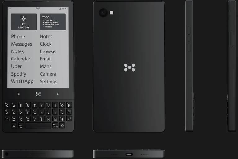 Minimal Phone, da Minimal Company, com teclado de BlackBarry e tela estilo Kindle