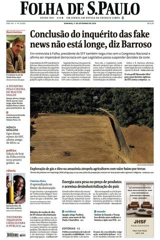 Capa da Edição Nacional da Folha