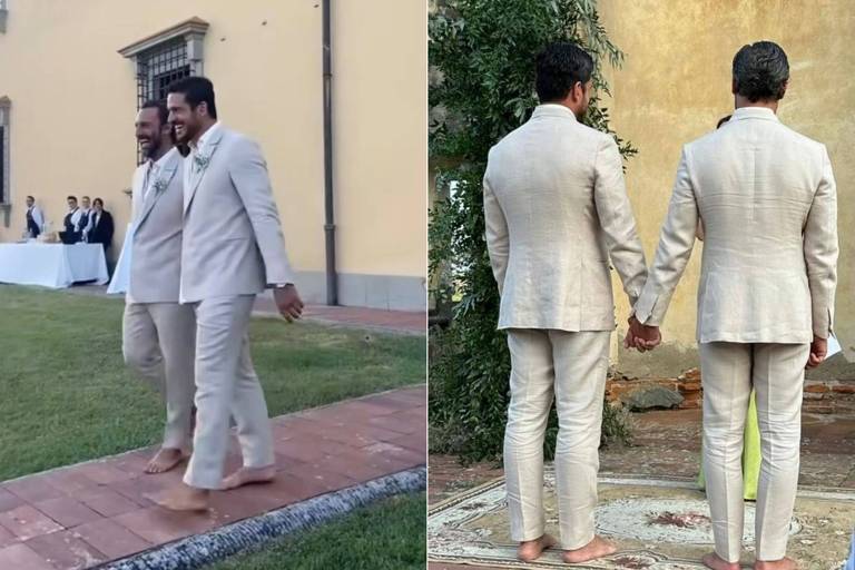 Marco Pigossi e Marco Calvani se casam na Toscana, Itália