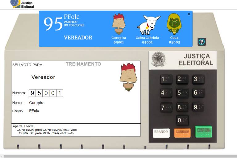 Simulador de voto do TSE