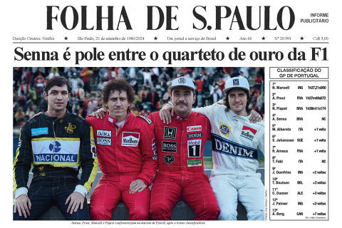 Nova capa colecionável sobre Senna recria foto histórica do piloto ao lado de três de seus maiores rivais na F1