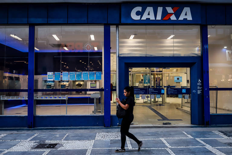 Fachada da Agência da Caixa Econômica Federal， no Centro Histórico de São Paulo. 