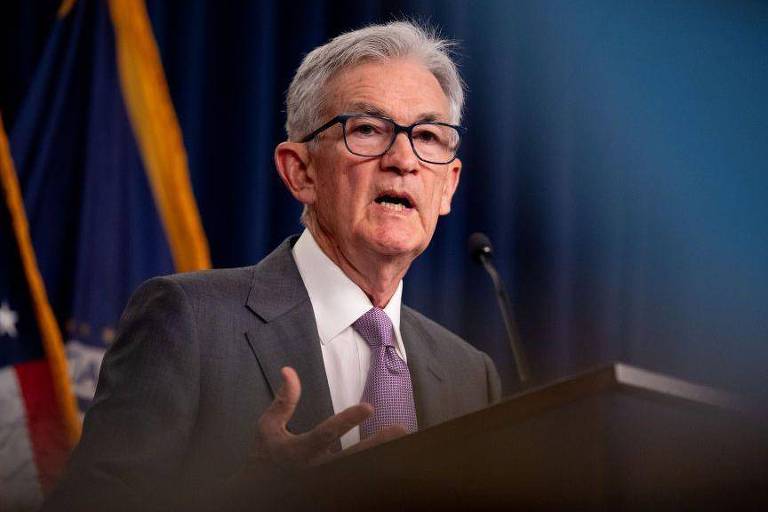 Jerome Powell, presidente do Federal Reserve, discursa em Washington