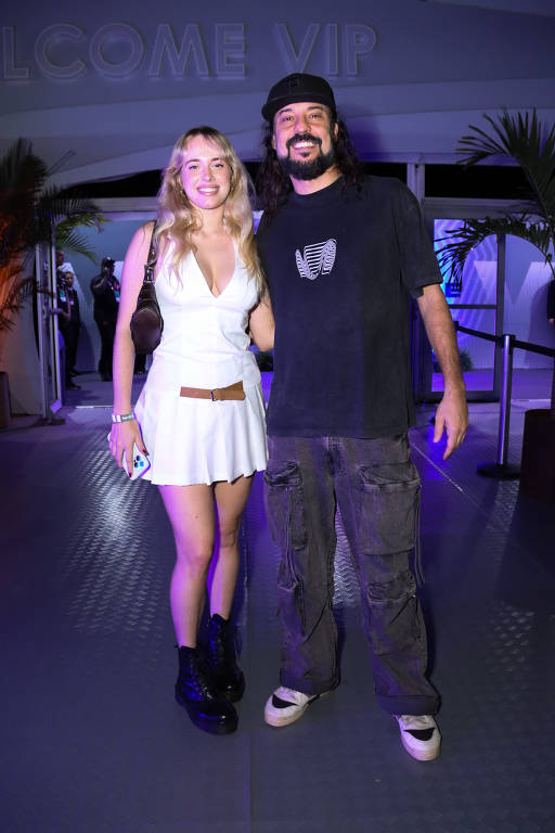 Gabriel o Pensador e Gabriela Vicente  no último dia do Rock in Rio