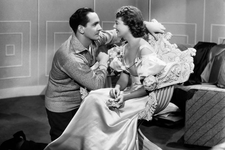 Janet Gaynor e Fredric March em "Nasceu uma Estrela", de 1937