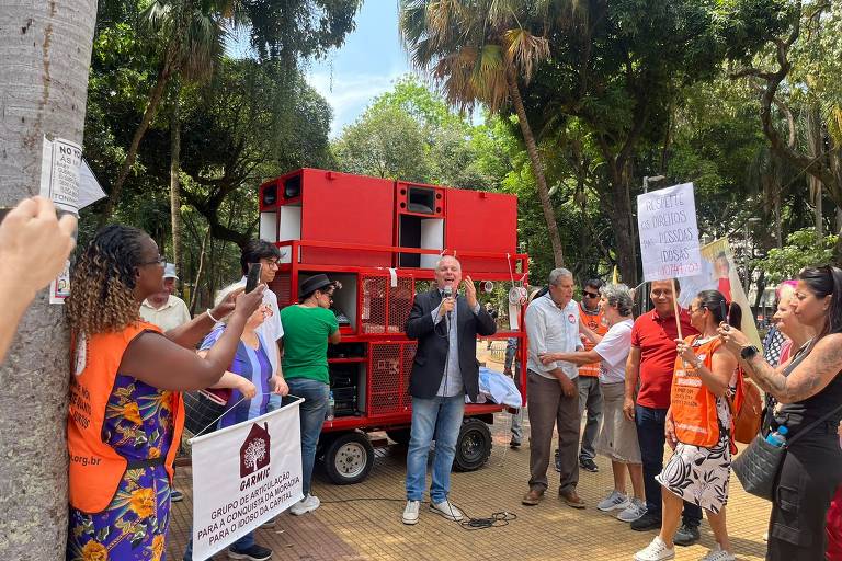 O presidente do INSS, Alessandro Stefanutto, participou do ato; em seu discurso tratou sobre assédio de associações e bancos aos aposentados