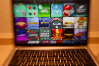 Site de apostas em um laptop