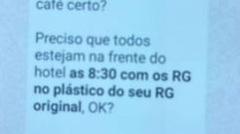 Troca de mensagens de grupo orientadas por Leonado Avalanche a votar com documento falso