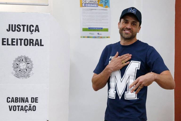 Pablo Marçal (PRTB) vota no primeiro turno da eleção para Prefeito de São Paulo 