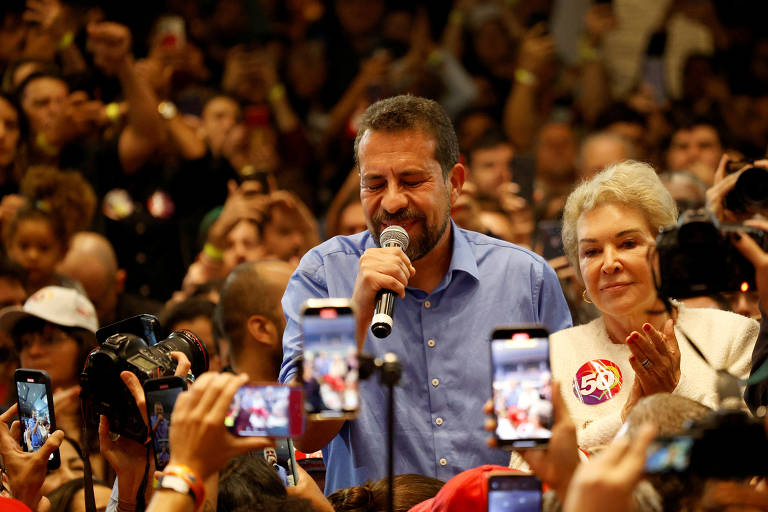 Guilherme Boulos durante campanha