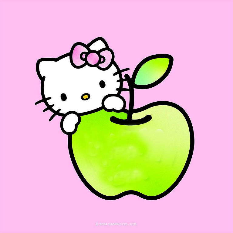 Mas qual é o tamanho da Hello Kitty? 'Ela pesa o equivalente a três maçãs e tem a altura equivalente a cinco maçãs', disse Jill Cook em entrevista ao Today Show
