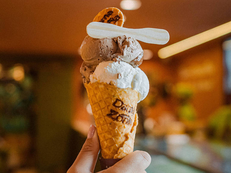 Casquinha da sorveteria Gelateria Damazônia, nos Jardins