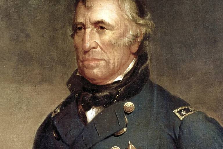 O 12º presidente dos Estados Unidos, Zachary Taylor, que teve um breve mandato de 16 meses; morreu no cargo