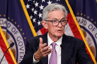FILE PHOTO: Fed Chair Powell speaks during press conference in Washington