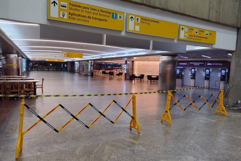 Saguão do aeroporto de Guarulhos onde um empresário foi assassinado