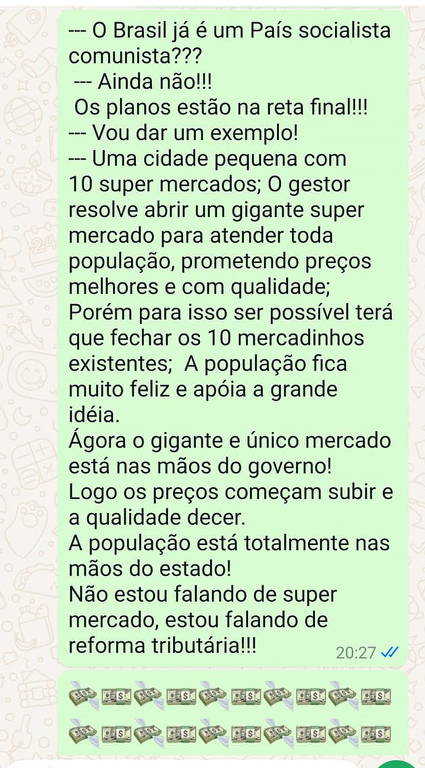 Falava que o Brasil ainda não era um país socialista ou comunista, e que os planos para a transformação do regime social do país estariam em uma reta final