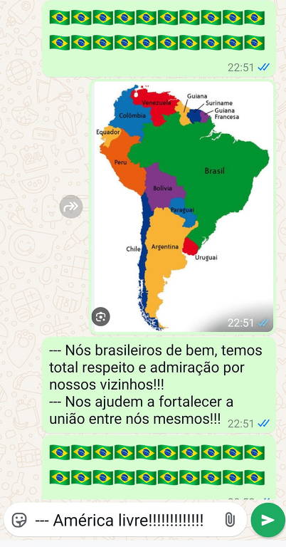 Por fim, ainda publicou mensagens sobre a América Latina,  fez menções a Trump e recomendações ao agro brasileiro