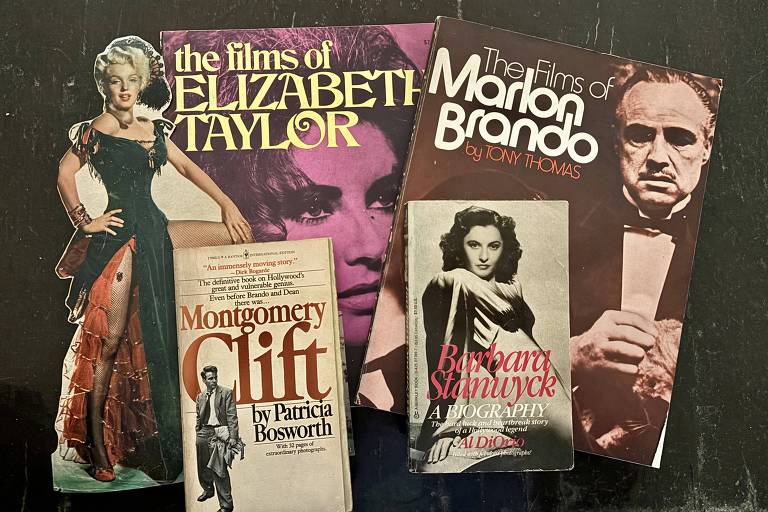 Livros sobre Marilyn Monroe, Elizabeth Taylor, Montgomery Clift, Barbara Stanwyck e Marlon Brando