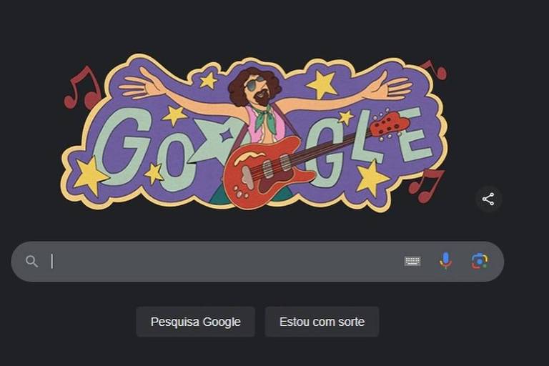 Raul Seixas é homenageado com ilustração no Google