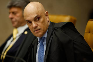 O ministro Alexandre de Moraes, do STF, participa de sessão da corte