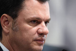 Brazil's former Justice Minister Torres attends a session of CPMI in Brasilia