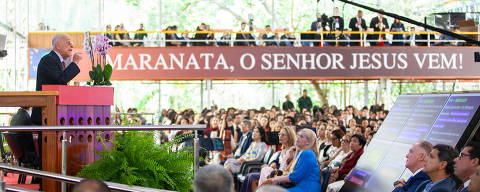 Pastor Gedelti Gueiros durante o evento Trombetas e Festas, realizado no Espírito Santo