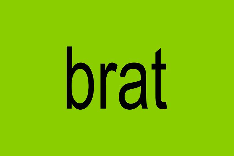 fundo verde como o letreiro 039;brat039; escrito em preto