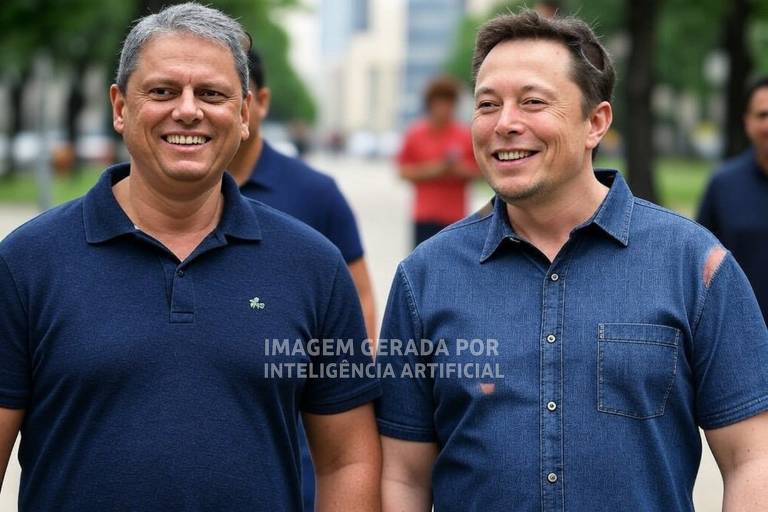 Tarcísio publica imagem com Elon Musk feita por IA e vira alvo de críticas na internet