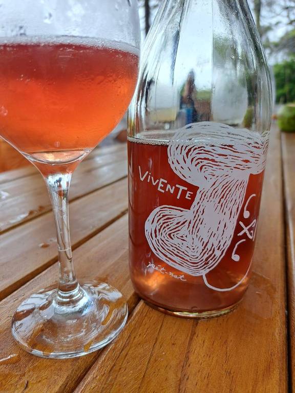 taça e garrafa de vinho rosé