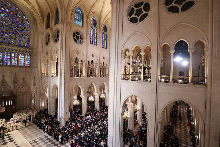 Cerimônia de reinauguração da Catedral de Notre-Dame， de Paris， em 8 de dezembro de 2024