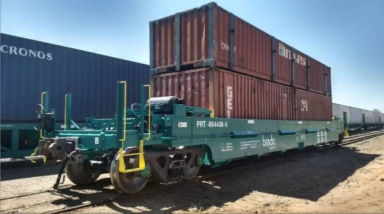 Contêineres utilizados para teste da Brado, em 2019