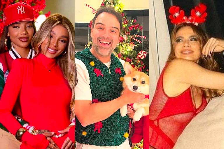 Ludmilla, Tadeu Schmidt e Luciana Gimenez aproveitam o Natal